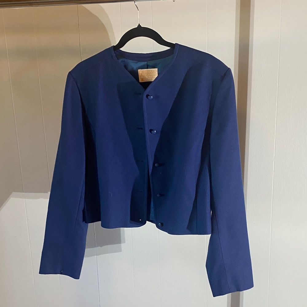 Pendleton Blue Wool Jacket Vintage - image 1